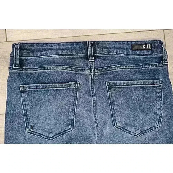 KUT From The Kloth Womens Chrissie Straight Leg Distressed Jeans Fray Size 6 - Picture 8 of 11